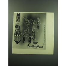 1949 Countess Mara Ties Advertisement - Cats on a fence