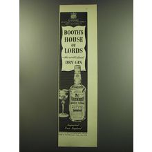 1949 Booth's House of Lords Gin Ad - the world's finest dry gin