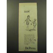 1950 De Pinna Terryalls Play-Togs Ad - Set for summer terryalls