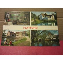 multiview, FLATFORD, SUFFOLK unused postcard by F W Pawsey & Sons 1981 pm =