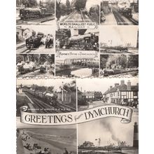 Greetings from Dymchurch Railway Station Lighthouse Real Photo Postcard