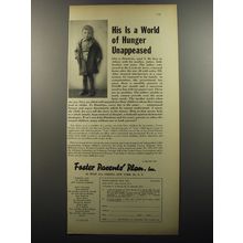 1956 Foster Parents' Plan Ad - His is a world of hunger unappeased