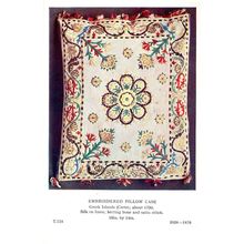 Crete Embroidered Greek Antique Pillow Case Silk Linen Postcard