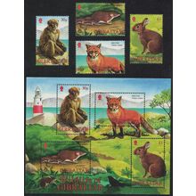 Gibraltar Fox Monkey Wildlife of Gibraltar Lighthouse 4v+MS 2002 MNH