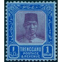 Trengganu 1929 $1 purple & blue on blue SG42 unused