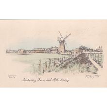EC316 SELSEY - MEDMERRY FARM AND MILL . PRINTED TUCK POSTCARD