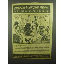 1942 Pittsburgh Post-Gazette Ad - Traffic's At the Peak