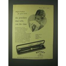 1960 Rotary Golden Tribute Watch Ad - High fashion for your wrist