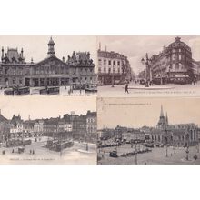 Roubaix Rue De La Gare Train Station French Transport 4x Postcard s