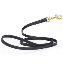 Dog Pet Leash with Brass Hardware W 1/2” L 6 FT Black