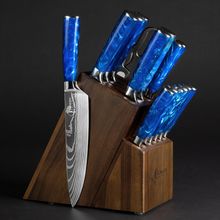 SENKEN 16-Piece Kitchen Knife Block Set - Japanese Chef'S Knife Set with Laser D