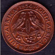 1954 South Africa 1 Farthing Coin