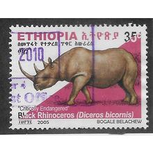 ETH 2005 35c 'BLACK RHINOCEROS' FINE USED (EBID70-383)