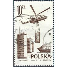 POLAND, AIR, Soviet transport helicopter Mi-6, brown 1976, 10z?oty, #5