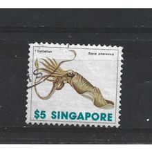 Singapore.SG300 $5 Cuttlefish.Fine Used.Jun25