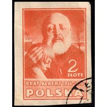 Poland 1947 Polish Culture 2z Used Stamp Imperforate Albert Chmielowski
