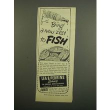 1949 Lea & Perrins Worcestershire Sauce Ad - Fish