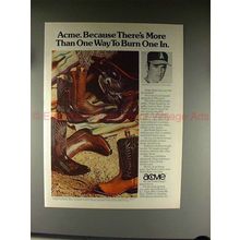 1976 Acme Boots Ad w/ Nolan Ryan - Way to Burn One In!!