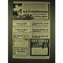 1936 Lippincott Books Ad - The Battleground Syria and Palestine