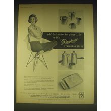 1962 Firth-Vickers Staybrite Stainless Steel Ad - Add leisure to your life with