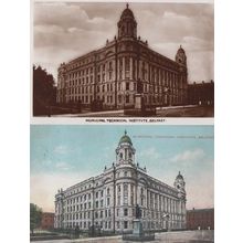 Municipal Technical College Belfast 2x Antique Irish Postcard incl Real Photo