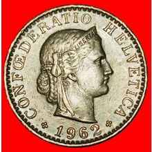 Ⰶ LIBERTY (1881-2025): SWITZERLAND★20 RAPPEN 1962B DIES 1+A★LOW START★NO RESERVE