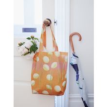 Tote Bag[ Cream Flowers on Orange ]