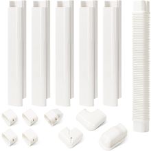 HOXHA 3" W 10Ft L Mini Split Line Set Cover Kit Air Conditioners Decorative PVC