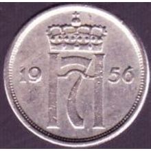 1956 Norway 10 Ore Coin