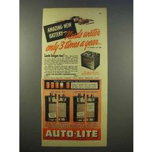 1946 Auto-lite Battery Ad - Needs Water 3 Times a Year