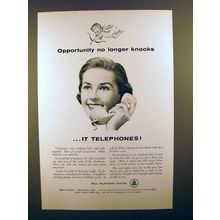 1956 Bell Telephone Ad - Opportunity no Longer Knocks