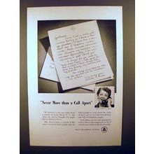 1956 Bell Telephone Ad - Never More Than A Call Apart