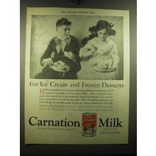 1921 Carnation Milk Ad - For Ice Cream and Frozen Desserts