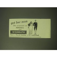 1948 Womrath Bookshop Ad - Got her man