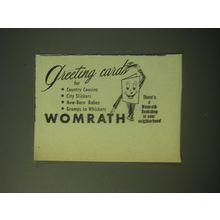 1948 Womrath Bookshop Ad - Greeting Cards