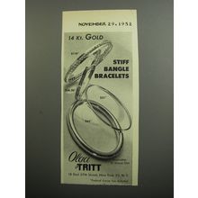 1952 Olga Tritt Stiff Bangle Bracelets Advertisement