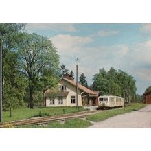 Anten Grafsnas Jarnvag Alingsas Malaskog Station Sweden Postcard