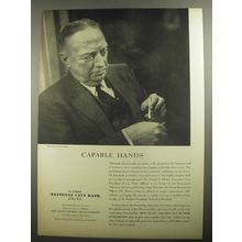 1956 First National City Bank Ad - Capable hands