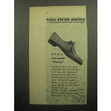 1957 Saks Fifth Avenue Shoes Ad - S.F.A.'s two-eyelet Firenze