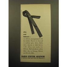 1957 Saks Fifth Avenue Ties Ad - Slim and Lettered