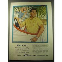 1960 Celanese Arnel Fiber Ad - Who is he? He's a man on a holiday