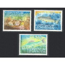 Liechtenstein Fish Bullhead Trout Grayling 3v 1987 MNH SG#915-917 MI#922-924