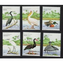 Guinea-Bissau Heron Egret Pelican Goose Mallard Water birds 6v 2001 MNH