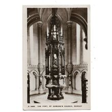 The Font, St Edmund's Church, Bungay, Suffolk, RP Postcard.