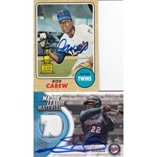 ROD CAREW & MIGUEL SANO JERSEY AUTO 2017/21 MINNESOTA TWINS HOF WORLD CHAMPIONS