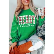 Dark Green Merry Christmas Heat Transfer Graphic Sweatshirt
