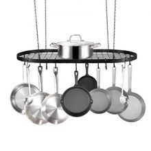 Hanging Pot Rack, 32 inch Hanging Pot Rack Ceiling Mount, Ceiling Pot Rack w...