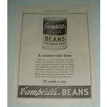 1921 Campbell's Soup Pork and Beans Ad - Country-wide