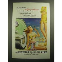 1947 General Squeegee Tire Ad - The Big Attraction is Action-Traction