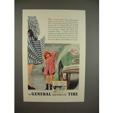 1947 General Squeegee Tire Ad - When it Rains!